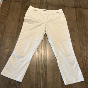 New York & Company White Cropped Ankle Pants